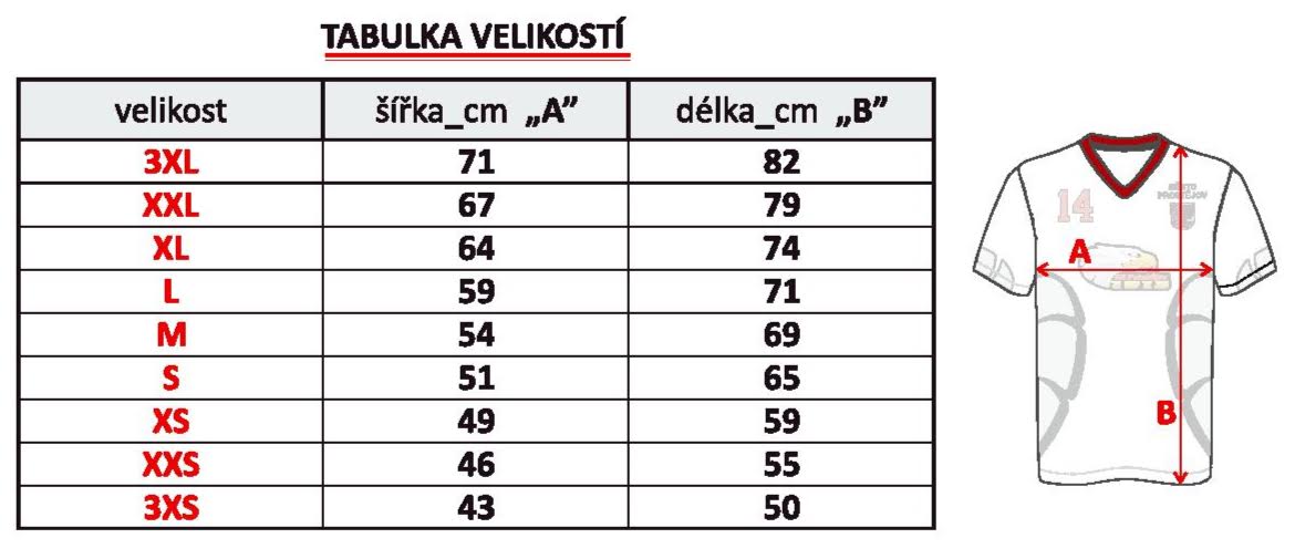 velikost triko